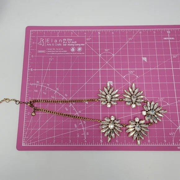 J. CREW CLEAR RHINESTONE STATEMENT NECKLACE WOMEN JEWELRY BRIDAL FORMAL PROM - Picture 9 of 12